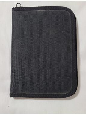 Portable Travel Storage Case  Organizer Wallet SD Cards Cables Zipper Black GUC